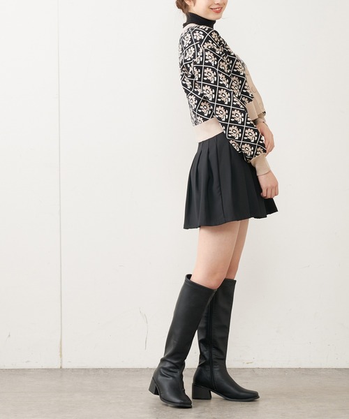 OLIVE des OLIVE（オリーブデオリーブ）の「ジャガードカーディガン（カーディガン/ボレロ・レディース・オフホワイト/ブラック/ラベンダー/グレー・FREE）」の12枚目の写真