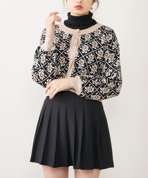 OLIVE des OLIVE（オリーブデオリーブ）の「ジャガードカーディガン（カーディガン/ボレロ・レディース・オフホワイト/ブラック/ラベンダー/グレー・FREE）」の14枚目の写真