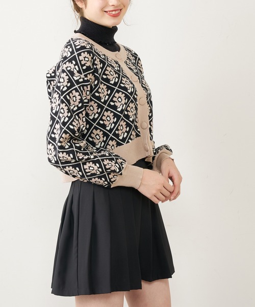 OLIVE des OLIVE（オリーブデオリーブ）の「ジャガードカーディガン（カーディガン/ボレロ・レディース・オフホワイト/ブラック/ラベンダー/グレー・FREE）」の15枚目の写真