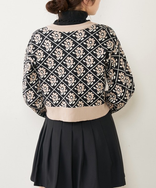 OLIVE des OLIVE（オリーブデオリーブ）の「ジャガードカーディガン（カーディガン/ボレロ・レディース・オフホワイト/ブラック/ラベンダー/グレー・FREE）」の16枚目の写真