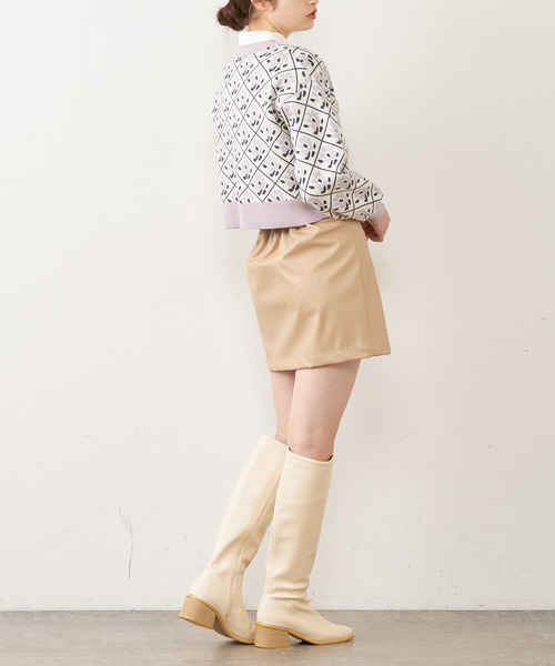 OLIVE des OLIVE（オリーブデオリーブ）の「ジャガードカーディガン（カーディガン/ボレロ・レディース・オフホワイト/ブラック/ラベンダー/グレー・FREE）」の18枚目の写真