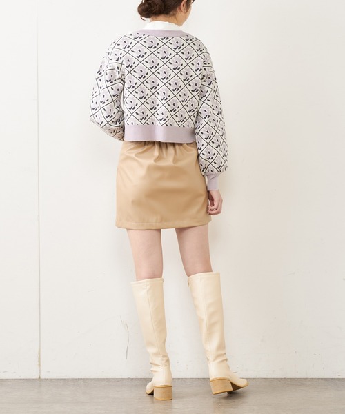 OLIVE des OLIVE（オリーブデオリーブ）の「ジャガードカーディガン（カーディガン/ボレロ・レディース・オフホワイト/ブラック/ラベンダー/グレー・FREE）」の19枚目の写真