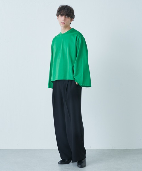 Lui's（ルイス）の「ウルティマワイドスリーブカットソー（Tシャツ/カットソー・メンズ・ホワイト/ブラック/グリーン/ブラック×ホワイト・FREE）」の5枚目の写真