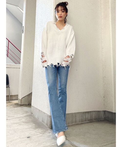 GYDA（ジェイダ）の「H/W spread フレアデニムパンツ（デニムパンツ・レディース・ライトブルー/ブルー・SMALL/X-SMALL/MEDIUM）」の11枚目の写真