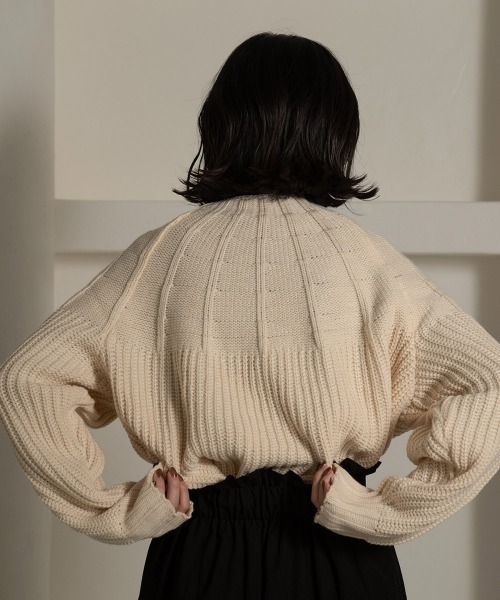 lawgy（ラウジー）の「two pattern combination knit（ニット/セーター・レディース・アイボリー/ベージュ/ブラウン/ブラック・FREE）」の15枚目の写真