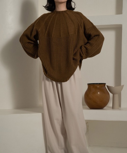 lawgy（ラウジー）の「two pattern combination knit（ニット/セーター・レディース・アイボリー/ベージュ/ブラウン/ブラック・FREE）」の18枚目の写真