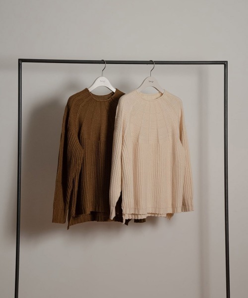 lawgy（ラウジー）の「two pattern combination knit（ニット/セーター・レディース・アイボリー/ベージュ/ブラウン/ブラック・FREE）」の10枚目の写真