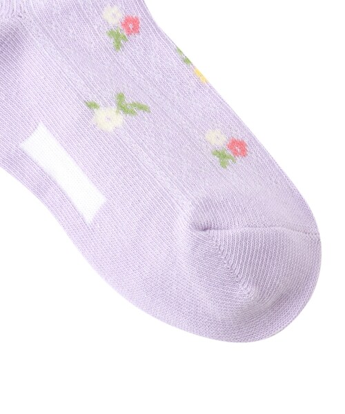 SHOO・LA・RUE（シューラルー）の「◆透かし小花柄クルー丈ソックス（ソックス/靴下・キッズ・ライトパープル/アイボリー系3/ピンク系8・56/59）」の5枚目の写真