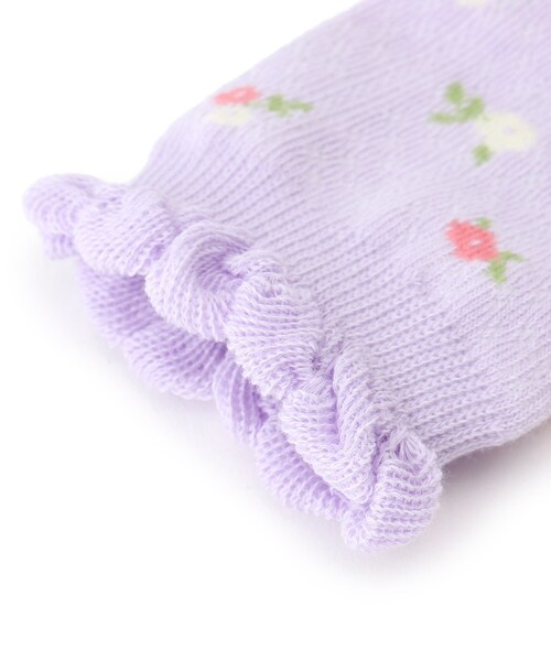 SHOO・LA・RUE（シューラルー）の「◆透かし小花柄クルー丈ソックス（ソックス/靴下・キッズ・ライトパープル/アイボリー系3/ピンク系8・56/59）」の8枚目の写真