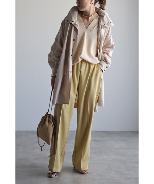 Bonjour Sagan(ボンジュールサガン)の「ディープVネックスプリングニット(ニット/セーター・レディース・ピンク/アイボリー/グレー・FREE)」の10枚目の写真