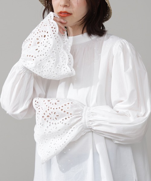 N.（N. Natural Beauty Basic）（エヌエヌナチュラルビューティーベーシック）の「≪前後2Wayレースカフスブラウス≫（シャツ/ブラウス・レディース・ホワイト/ブラック・MEDIUM）」の20枚目の写真