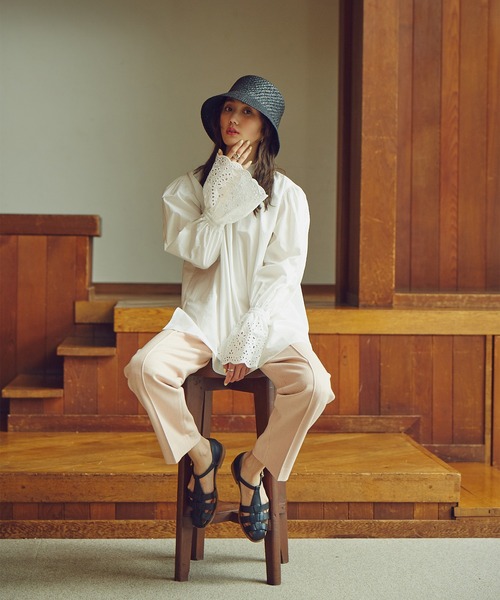 N.（N. Natural Beauty Basic）（エヌエヌナチュラルビューティーベーシック）の「≪前後2Wayレースカフスブラウス≫（シャツ/ブラウス・レディース・ホワイト/ブラック・MEDIUM）」の5枚目の写真