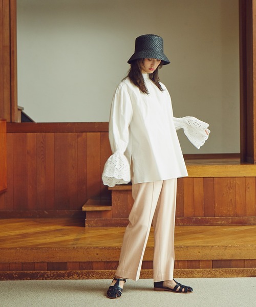 N.（N. Natural Beauty Basic）（エヌエヌナチュラルビューティーベーシック）の「≪前後2Wayレースカフスブラウス≫（シャツ/ブラウス・レディース・ホワイト/ブラック・MEDIUM）」の6枚目の写真