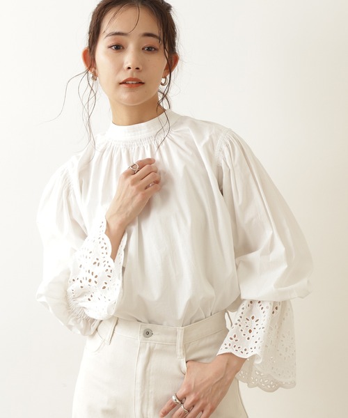 N.（N. Natural Beauty Basic）（エヌエヌナチュラルビューティーベーシック）の「≪前後2Wayレースカフスブラウス≫（シャツ/ブラウス・レディース・ホワイト/ブラック・MEDIUM）」の7枚目の写真