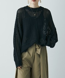 etoll. | ブロッキング クロシェニット プルオーバー(ニット/セーター)