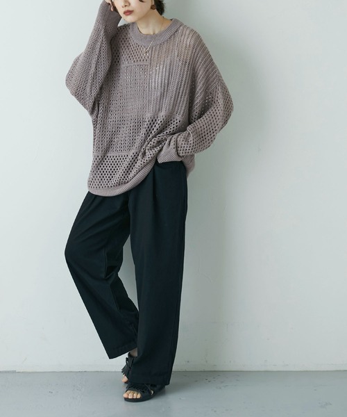 etoll.（エトル）の「ブロッキング クロシェニット プルオーバー（ニット/セーター・レディース・ライトベージュ/アイボリー/モカ/ブラック/ベージュ・M）」の19枚目の写真