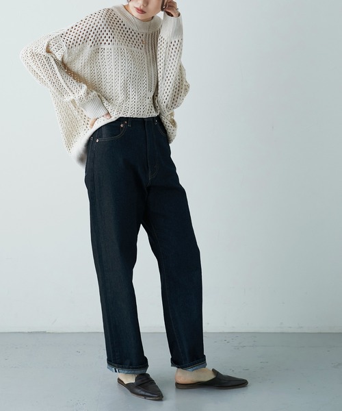 etoll.（エトル）の「ブロッキング クロシェニット プルオーバー（ニット/セーター・レディース・ライトベージュ/アイボリー/モカ/ブラック/ベージュ・M）」の10枚目の写真