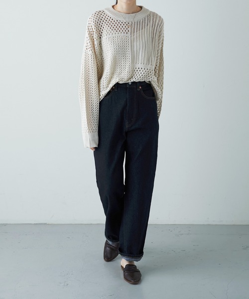 etoll.（エトル）の「ブロッキング クロシェニット プルオーバー（ニット/セーター・レディース・ライトベージュ/アイボリー/モカ/ブラック/ベージュ・M）」の12枚目の写真