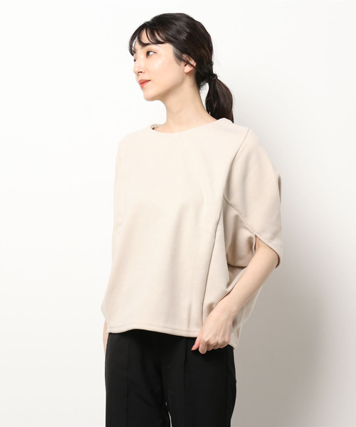 Ehre style(エーレスタイル)の「重ね着もステキ!さりげな体型カバードルマントップス(ニット/セーター・レディース・グレー/ベージュ・FREE)」の4枚目の写真
