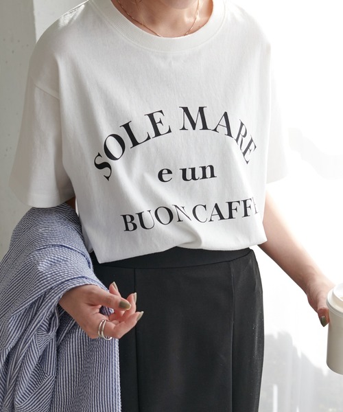 DISCOAT（ディスコート）の「【ZOZO限定】SOLE MARETシャツ（Tシャツ/カットソー・レディース・オフホワイト/グレー/チャコールグレー・FREE）」の2枚目の写真