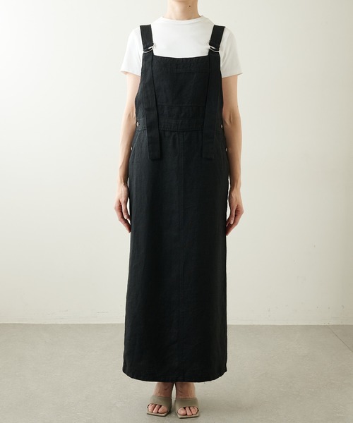 Whim Gazette（ウィムガゼット）の「【WEB限定】リネンジャンスカ（ジャンパースカート・レディース・ブラック/ベージュ・FREE）」の21枚目の写真