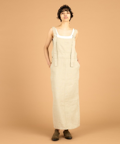 Whim Gazette（ウィムガゼット）の「【WEB限定】リネンジャンスカ（ジャンパースカート・レディース・ブラック/ベージュ・FREE）」の10枚目の写真