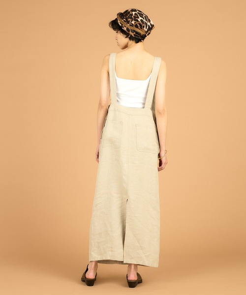 Whim Gazette（ウィムガゼット）の「【WEB限定】リネンジャンスカ（ジャンパースカート・レディース・ブラック/ベージュ・FREE）」の5枚目の写真