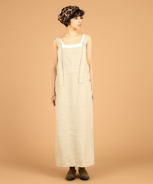 Whim Gazette（ウィムガゼット）の「【WEB限定】リネンジャンスカ（ジャンパースカート・レディース・ブラック/ベージュ・FREE）」の8枚目の写真