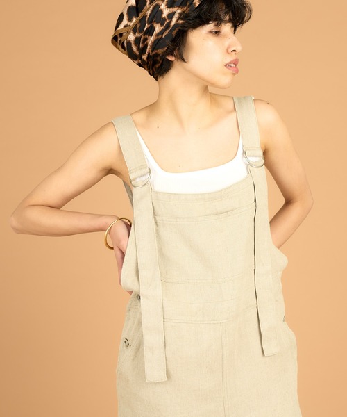 Whim Gazette（ウィムガゼット）の「【WEB限定】リネンジャンスカ（ジャンパースカート・レディース・ブラック/ベージュ・FREE）」の9枚目の写真