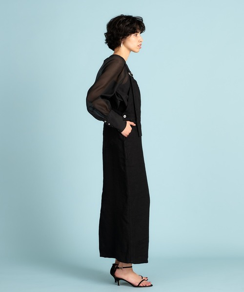 Whim Gazette（ウィムガゼット）の「【WEB限定】リネンジャンスカ（ジャンパースカート・レディース・ブラック/ベージュ・FREE）」の13枚目の写真