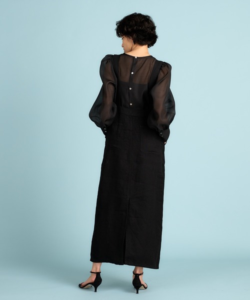 Whim Gazette（ウィムガゼット）の「【WEB限定】リネンジャンスカ（ジャンパースカート・レディース・ブラック/ベージュ・FREE）」の14枚目の写真