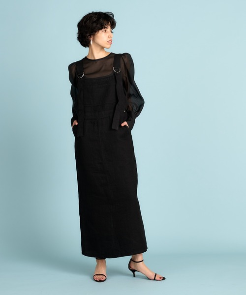 Whim Gazette（ウィムガゼット）の「【WEB限定】リネンジャンスカ（ジャンパースカート・レディース・ブラック/ベージュ・FREE）」の17枚目の写真