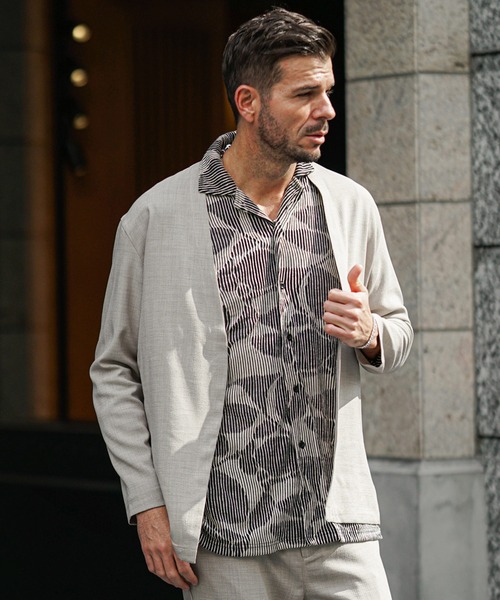 JOKER(ジョーカー)の「【SOEMDIFF】リネンライクブッチャーカーディガン メンズ(カーディガン/ボレロ・メンズ・ブラック/ベージュ/ネイビー/ブラック系1/ネイビー系1/ベージュ系1・M/L/XL)」の17枚目の写真