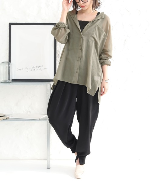 osharewalker（オシャレウォーカー）の「【廃盤】【機能素材】『スクエアレースタンクトップ』（タンクトップ・レディース・ブラック/オフホワイト/ブルーグリーン/チャコール/ピンク・LL/M/L）」の8枚目の写真