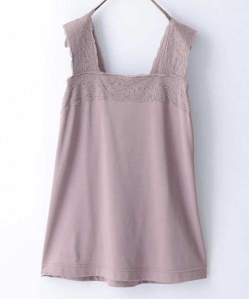 osharewalker（オシャレウォーカー）の「【廃盤】【機能素材】『スクエアレースタンクトップ』（タンクトップ・レディース・ブラック/オフホワイト/ブルーグリーン/チャコール/ピンク・LL/M/L）」の13枚目の写真