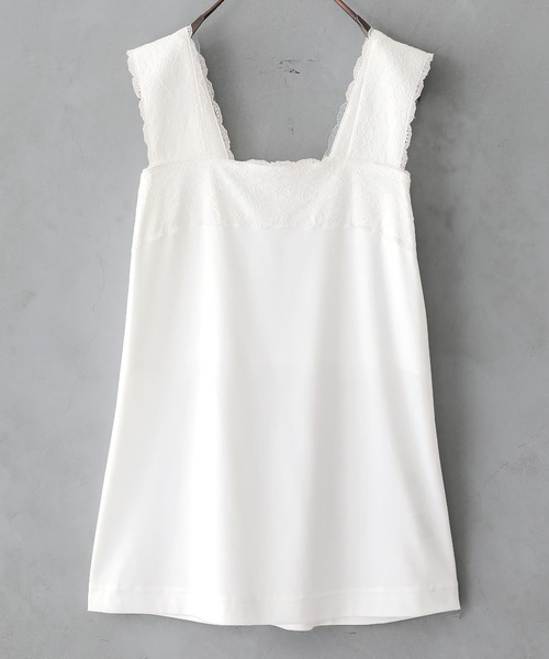 osharewalker（オシャレウォーカー）の「【廃盤】【機能素材】『スクエアレースタンクトップ』（タンクトップ・レディース・ブラック/オフホワイト/ブルーグリーン/チャコール/ピンク・LL/M/L）」の9枚目の写真