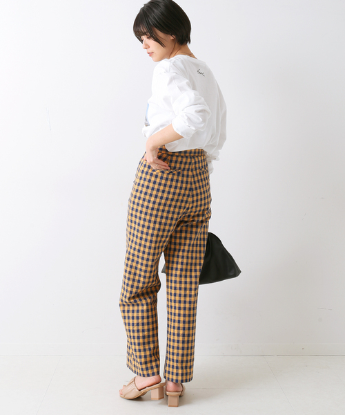 Simplicite(サンプリシテ)の「チェック柄Wストレートパンツ◆(その他パンツ・レディース・ブラック/イエロー・FREE)」の17枚目の写真
