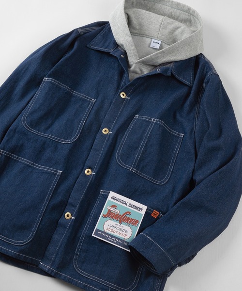 UNIVERSAL OVERALL(ユニバーサルオーバーオール)の「【UNIVERSAL OVERALL/ユニバーサルオーバーオール】 デニム カバーオール/ COVERALL/ ワークジャケット(カバーオール・メンズ・インディゴブルー・M/L/XL)」の14枚目の写真