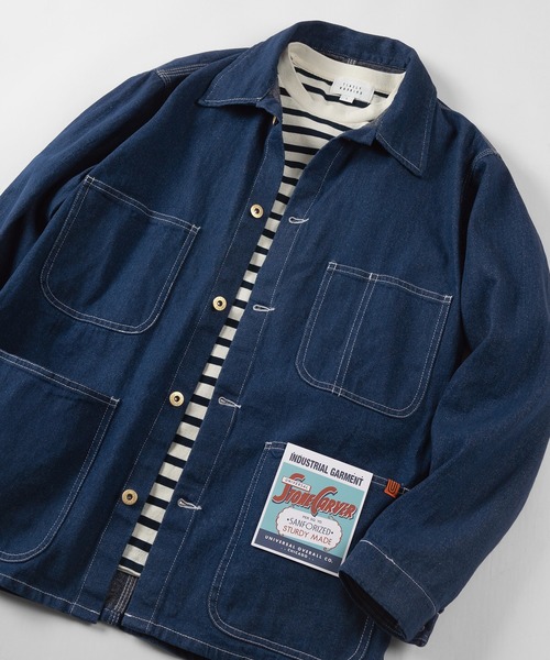 UNIVERSAL OVERALL(ユニバーサルオーバーオール)の「【UNIVERSAL OVERALL/ユニバーサルオーバーオール】 デニム カバーオール/ COVERALL/ ワークジャケット(カバーオール・メンズ・インディゴブルー・M/L/XL)」の2枚目の写真