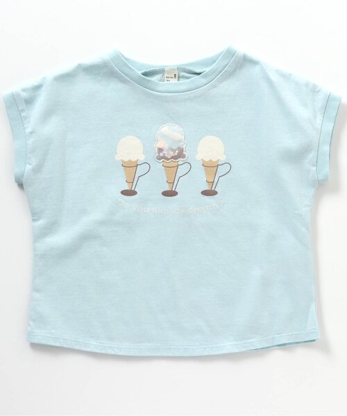 apres les cours（アプレレクール）の「SWEET アイスTシャツ（Tシャツ/カットソー・キッズ・ミント/ピンク/サックスブルー/イエロー・120/130/140/100/110/80/90）」の3枚目の写真