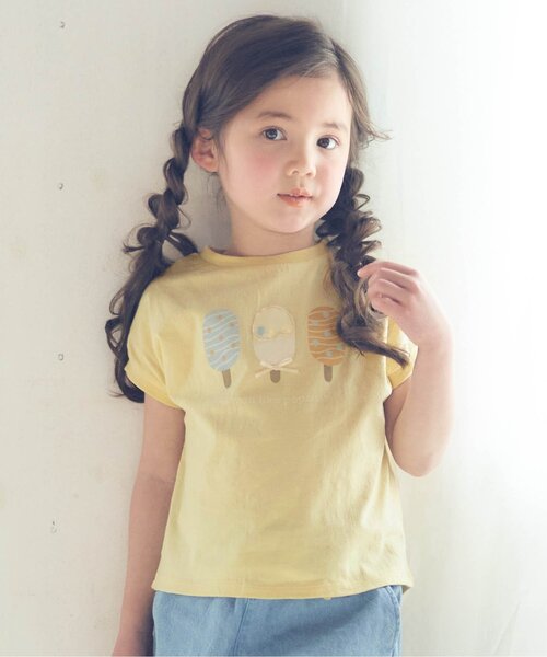 apres les cours（アプレレクール）の「SWEET アイスTシャツ（Tシャツ/カットソー・キッズ・ミント/ピンク/サックスブルー/イエロー・120/130/140/100/110/80/90）」の4枚目の写真
