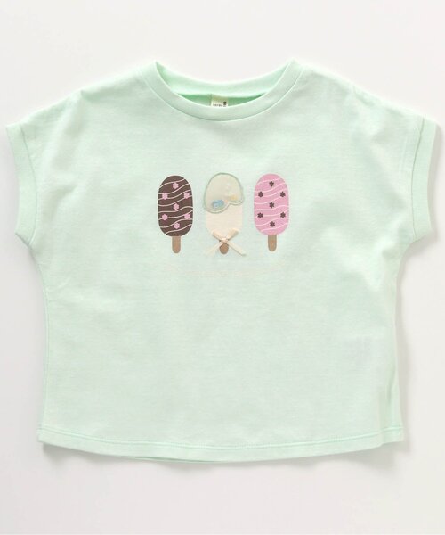 apres les cours（アプレレクール）の「SWEET アイスTシャツ（Tシャツ/カットソー・キッズ・ミント/ピンク/サックスブルー/イエロー・120/130/140/100/110/80/90）」の2枚目の写真