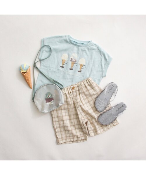 apres les cours（アプレレクール）の「SWEET アイスTシャツ（Tシャツ/カットソー・キッズ・ミント/ピンク/サックスブルー/イエロー・120/130/140/100/110/80/90）」の7枚目の写真