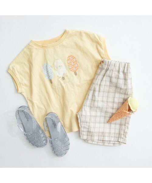 apres les cours（アプレレクール）の「SWEET アイスTシャツ（Tシャツ/カットソー・キッズ・ミント/ピンク/サックスブルー/イエロー・120/130/140/100/110/80/90）」の8枚目の写真