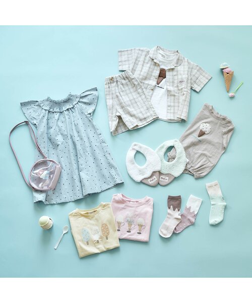 apres les cours（アプレレクール）の「SWEET アイスTシャツ（Tシャツ/カットソー・キッズ・ミント/ピンク/サックスブルー/イエロー・120/130/140/100/110/80/90）」の11枚目の写真