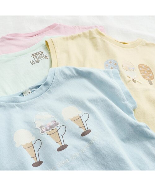 apres les cours（アプレレクール）の「SWEET アイスTシャツ（Tシャツ/カットソー・キッズ・ミント/ピンク/サックスブルー/イエロー・120/130/140/100/110/80/90）」の13枚目の写真