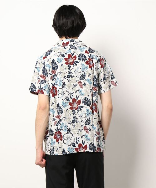 291295＝HOMME（ニーキューイチニーキューゴーオム）の「【291295＝HOMME 】 フィラメントレーヨン ハイビスカス柄 シャツ（シャツ/ブラウス・メンズ・ホワイト系1/ブラウン系/サックスブルー系・2/3）」の5枚目の写真