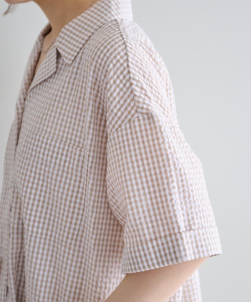 DISCOAT（ディスコート）の「【WEB限定】開襟シャツ（シャツ/ブラウス・レディース・ベージュ/イエロー/ブルー/ベージュ系その他/ブラック・FREE）」の19枚目の写真