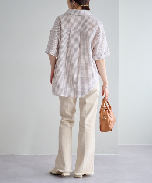 DISCOAT（ディスコート）の「【WEB限定】開襟シャツ（シャツ/ブラウス・レディース・ベージュ/イエロー/ブルー/ベージュ系その他/ブラック・FREE）」の18枚目の写真