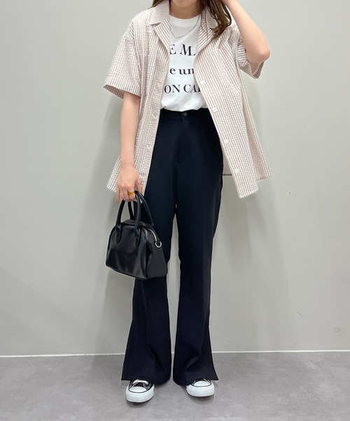 DISCOAT（ディスコート）の「【WEB限定】開襟シャツ（シャツ/ブラウス・レディース・ベージュ/イエロー/ブルー/ベージュ系その他/ブラック・FREE）」の14枚目の写真